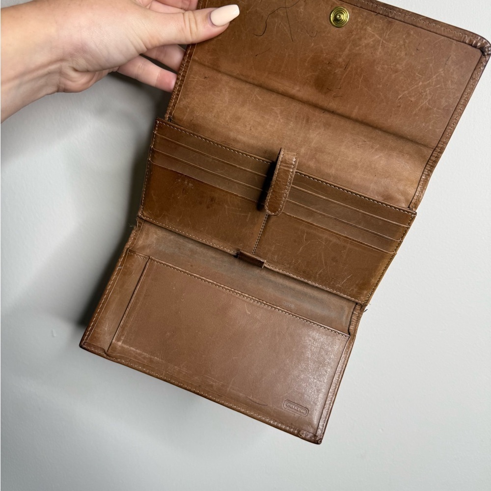 vintage Coach mahogany Bedford combo wallet with a checkbook holder - Picture 4 of 8